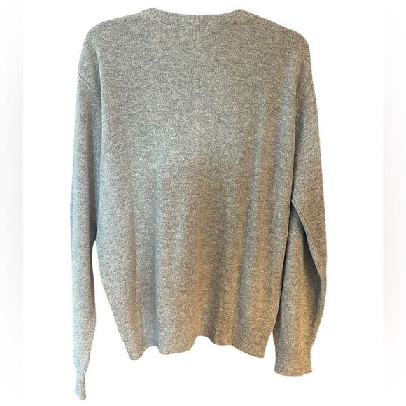 Jantzen Sz L VTG Green Knit USA V-Neck Grandpacore Pullover Sweater - Picture 2 of 5